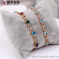 73015 Xuping jewelry wholesale China heart aquamarine fancy gold bracelet wedding bridal party